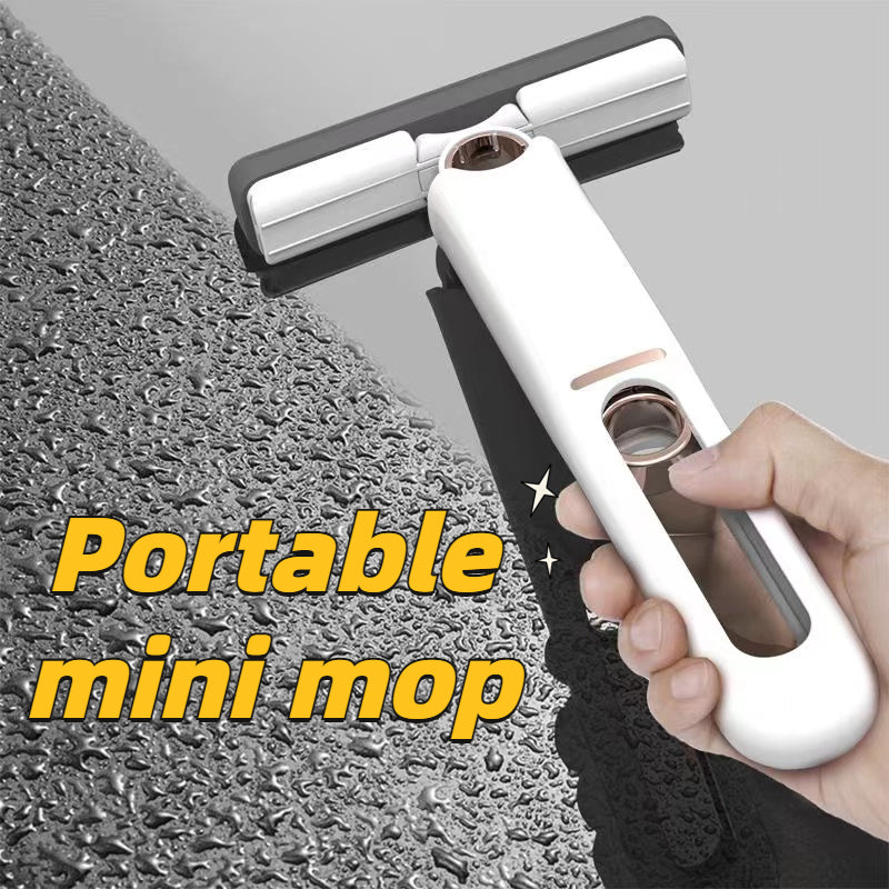 New Portable Self-Nsqueeze Mini Mop, Lazy Hand Wash-Free Strong Absorbent Mop Multifunction Portable Squeeze Cleaning Mop Desk Window Glass Cleaner Kitchen Car Sponge Cleaning Mop Home Cleaning Tools