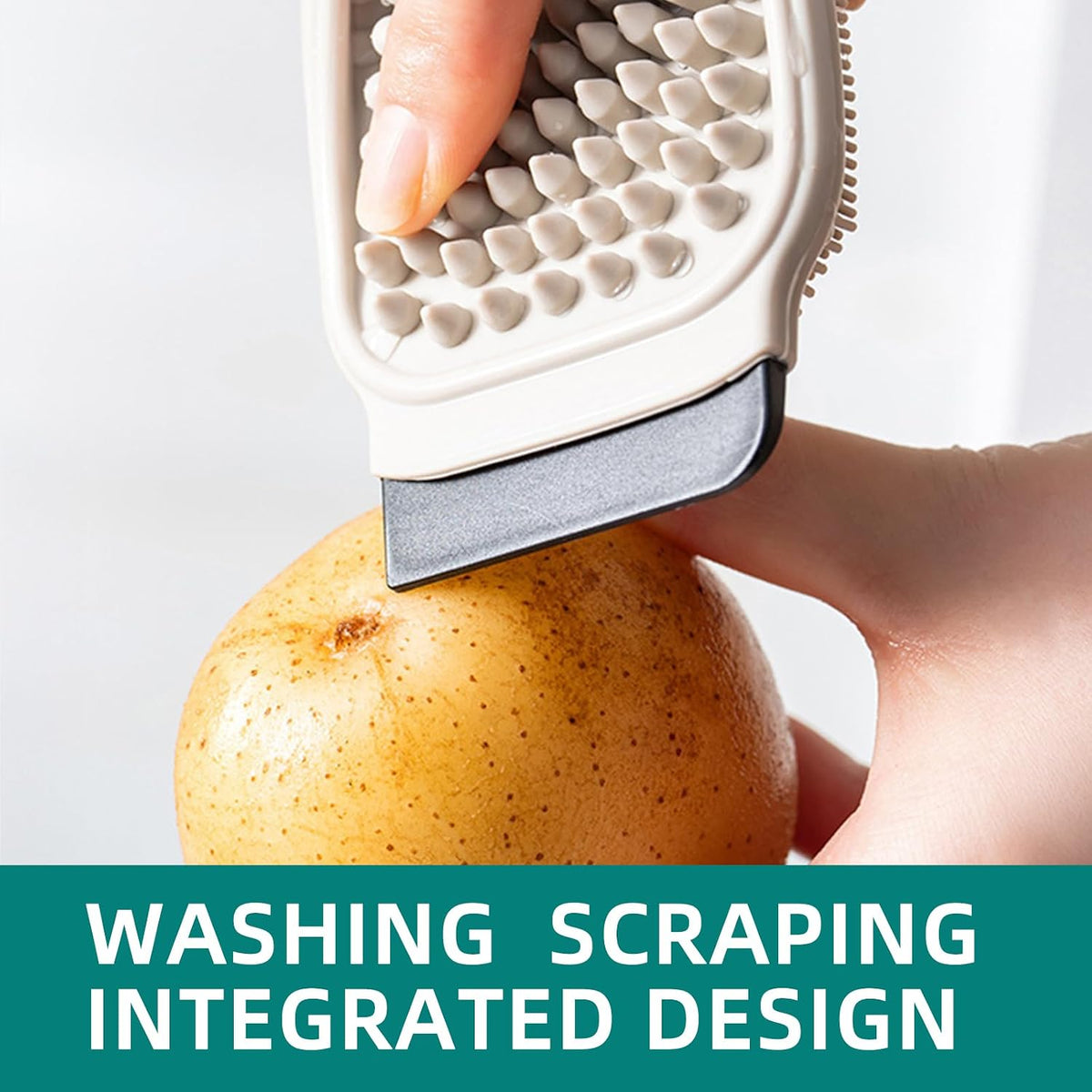 2 in 1 Vegetable Fruit Silicone Brush,Multi Functional Potato Scrubber with Silicone Bristles,Kitchen Cleaning Tool Hanging Hole Reusable for Fruits Vegetables,2 Pieces.