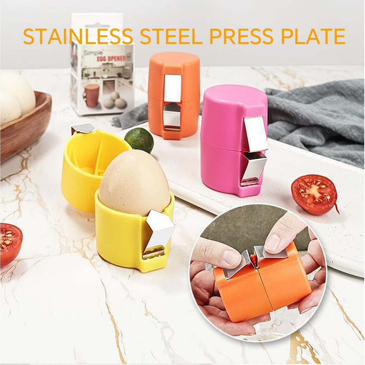 Egg Shell Opener for Hard Boiled Eggs Egg Peeler Tool Handheld Egg Topper Cutter Tool Easy Egg Cracker Tool Egg Slicer for Raw and Hard Boiled Eggs Kitchen Gadgets for Cooking and Baking