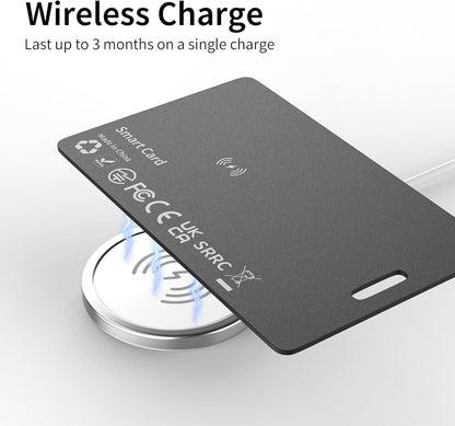 Rechargeable Smart Wallet Tracker Card Compatible with Apple Find My (iOS Only), Bluetooth Tracking Device for Wallets and Luggage, IP68 Water Resistant (Single Pack)